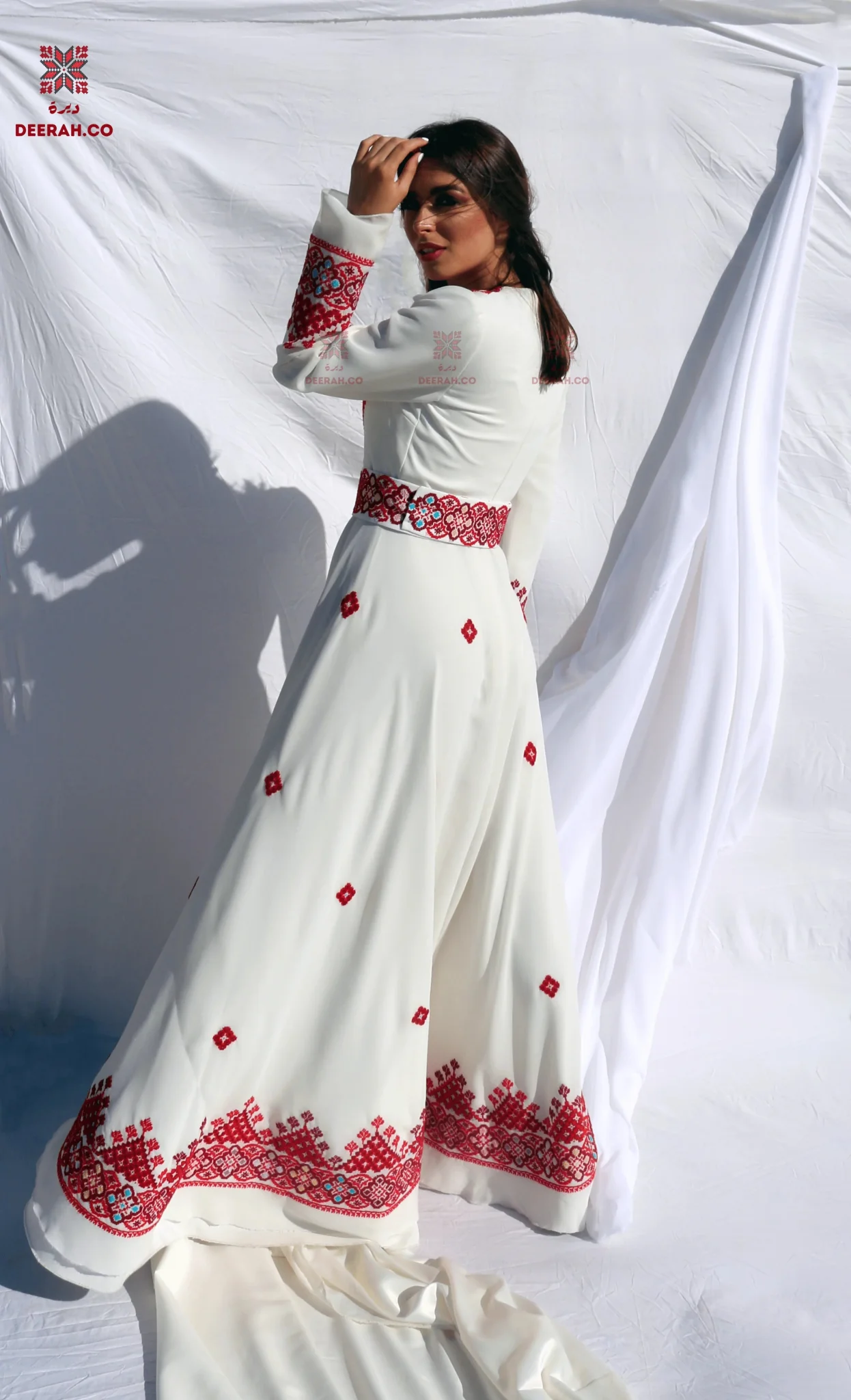 Abeer - Hand Embroidered Palestinian Wedding Dress - Image 3