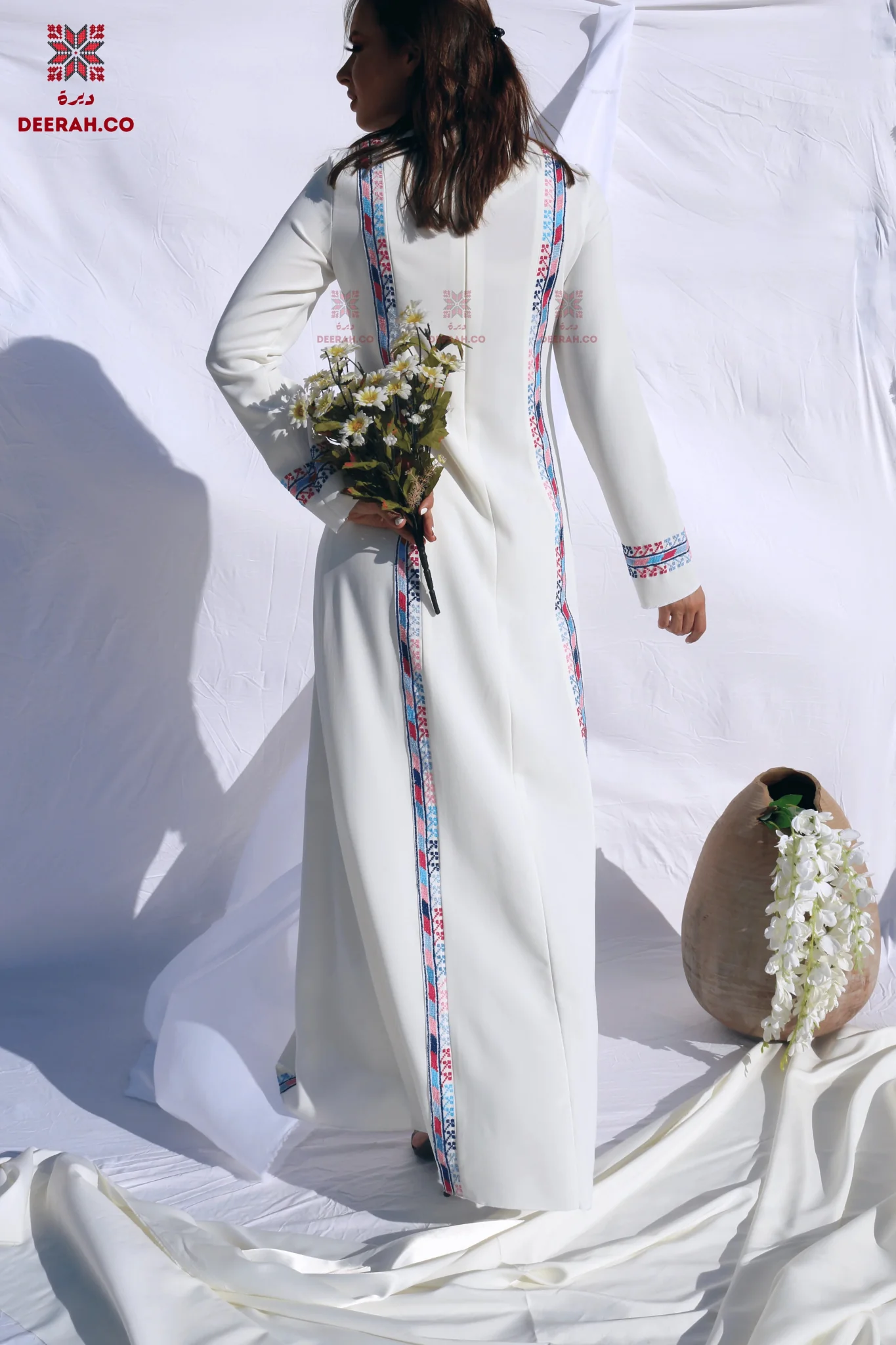 Salma - Hand Embroidered Palestinian Wedding Dress - Image 3