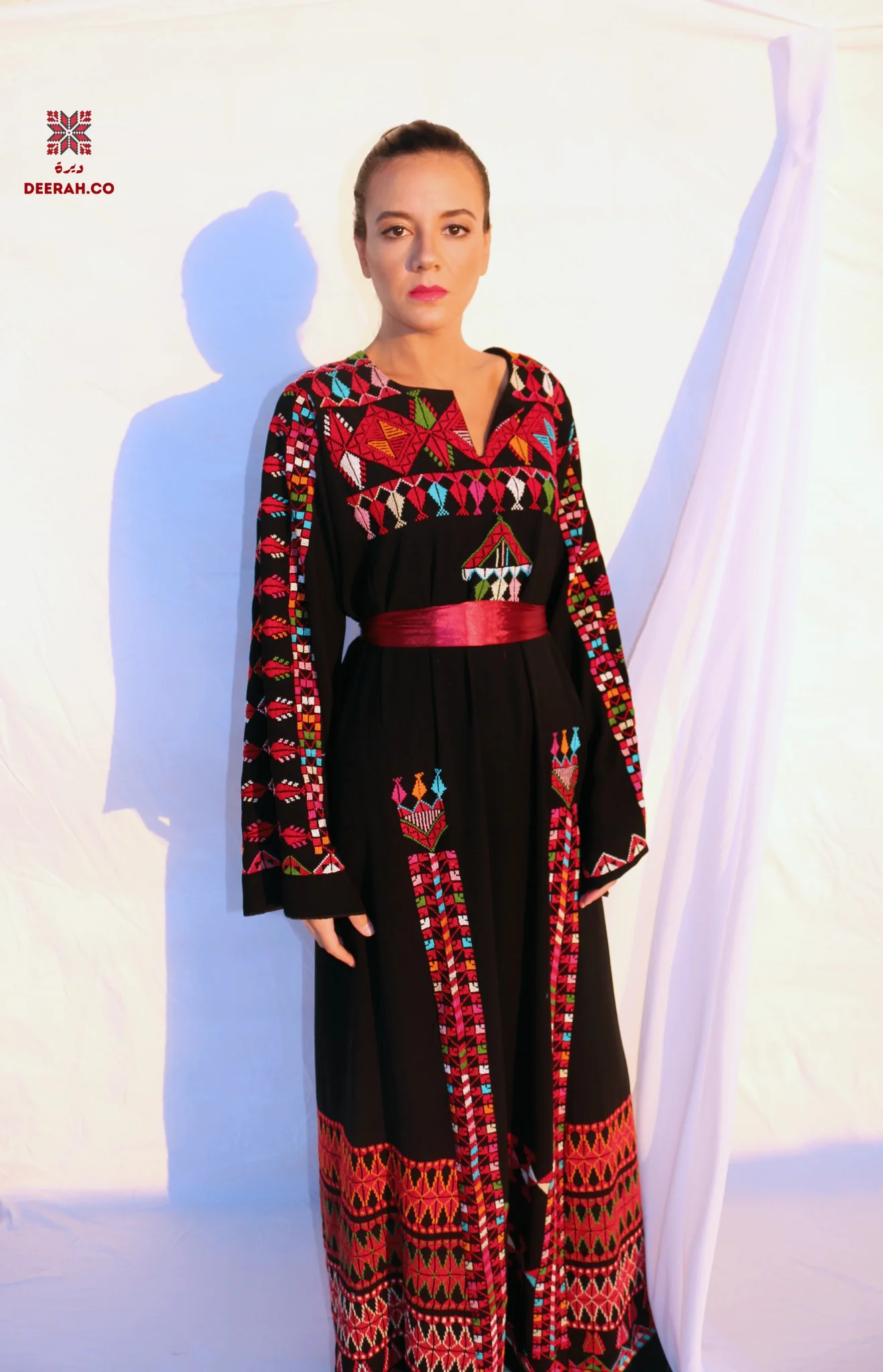 Sara - Hand Embroidered Geometric Thobe Dress - Image 3
