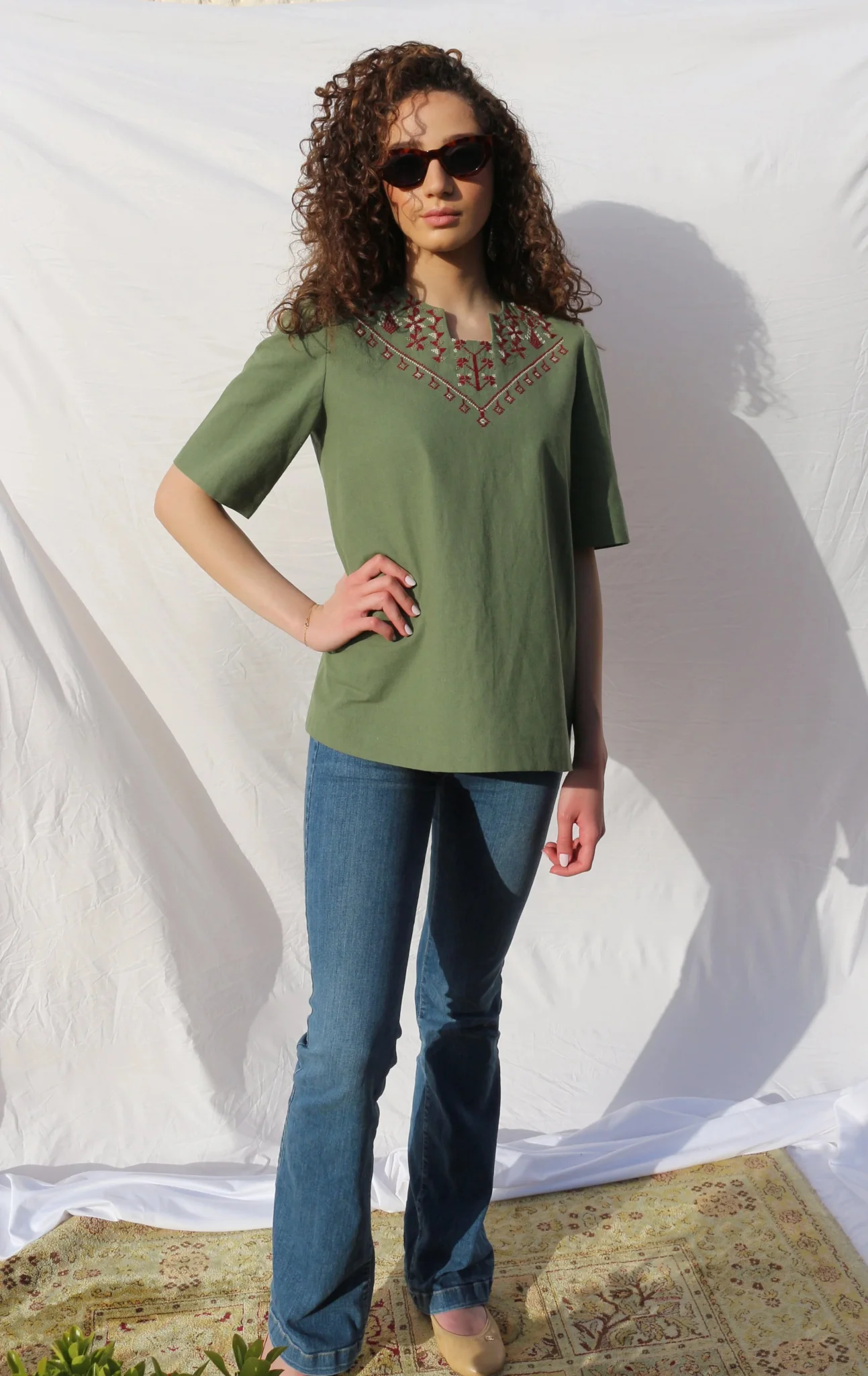 Fallahi Hand-Embroidered Linen Shirt - Image 3