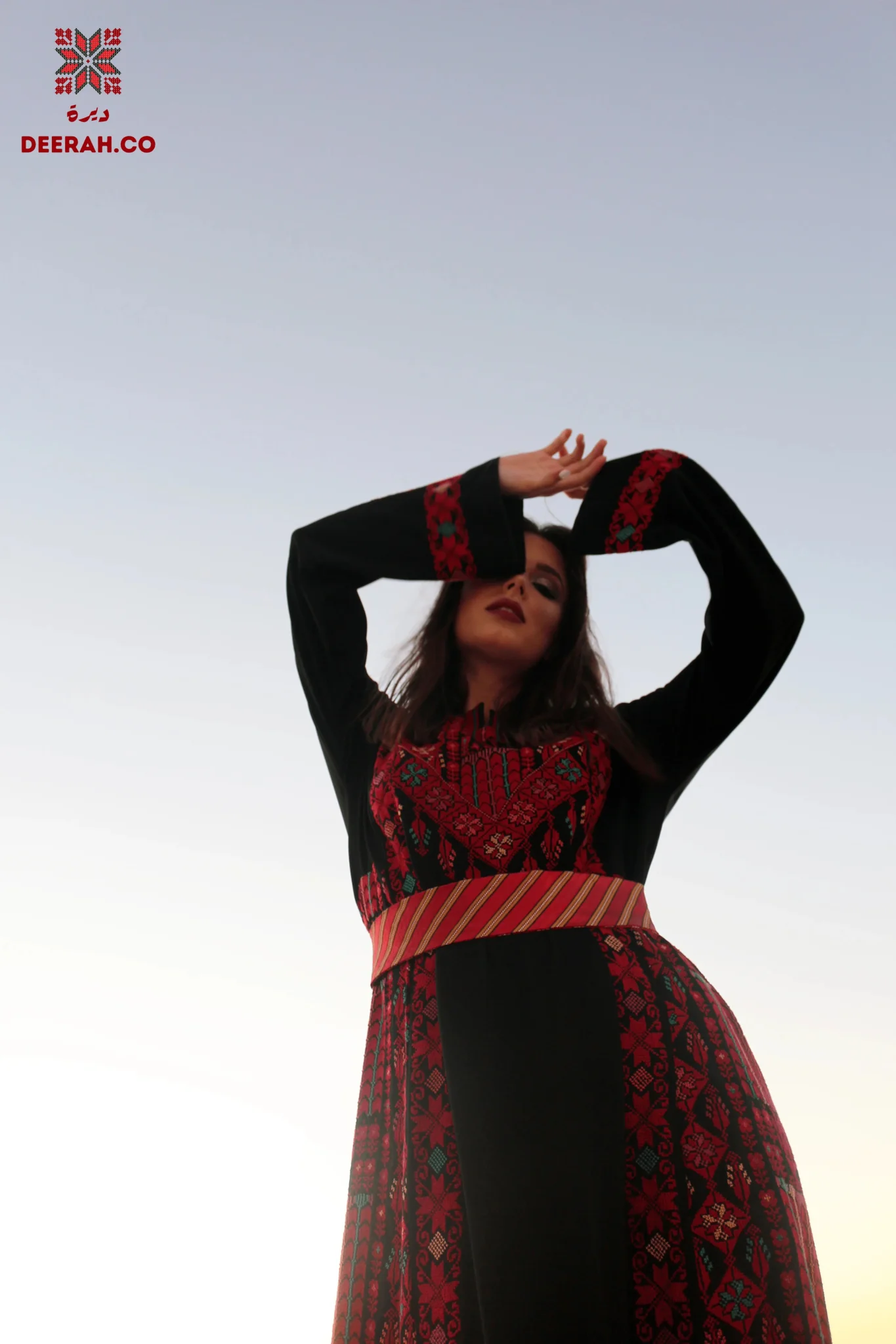 Farah - Hand Embroidered Traditional Thobe Dress - Image 3