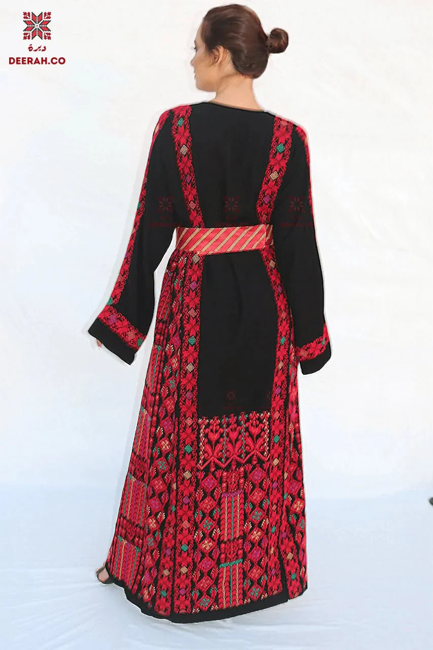 Farah - Hand Embroidered Traditional Thobe Dress - Image 4