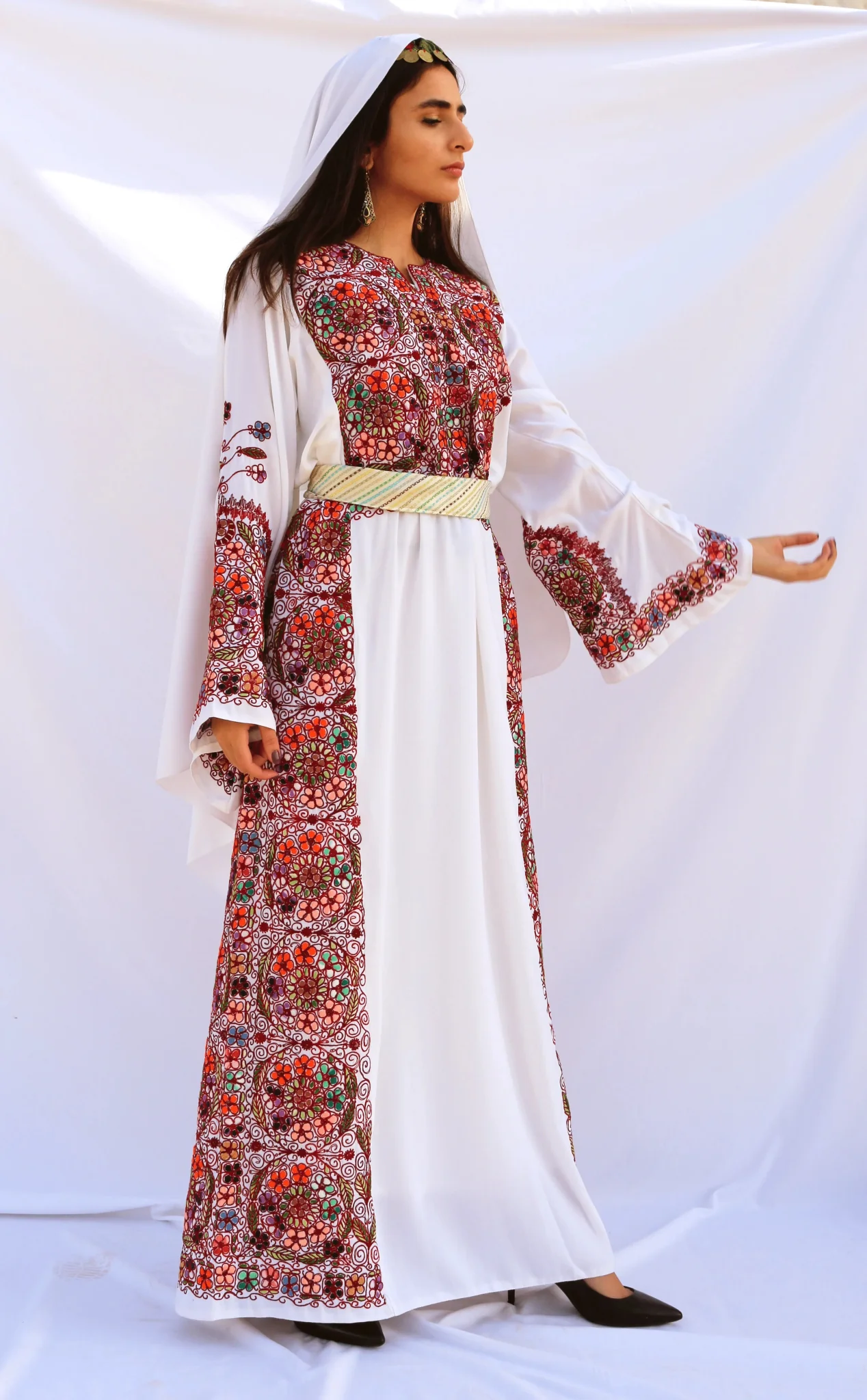 Lana - Hand-Embroidered Palestinian Wedding Dress - Image 3