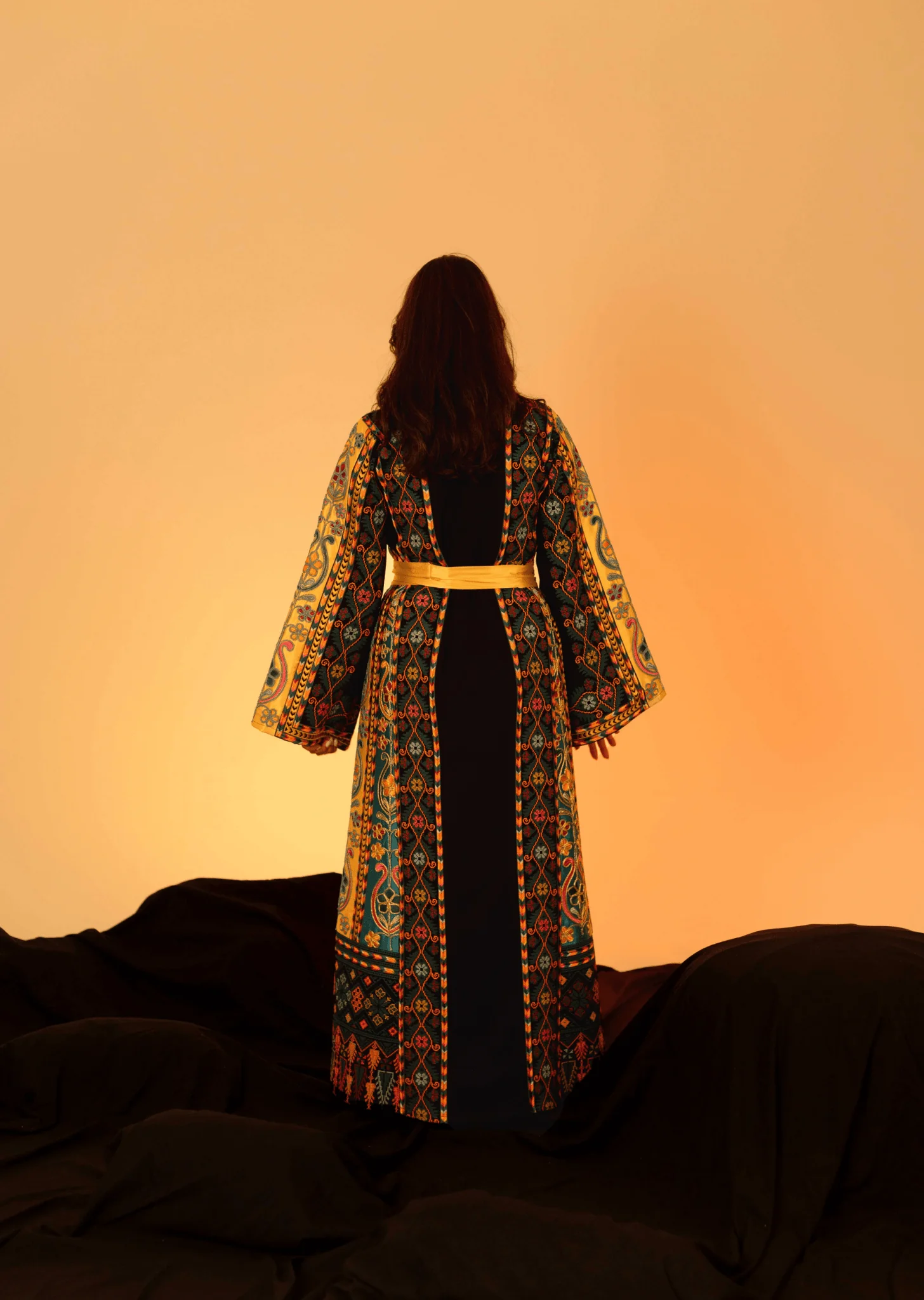 Navy and Gold Traditional Palestinian Thobe - Image 4