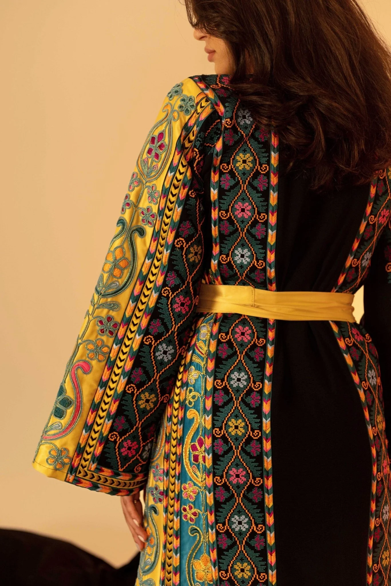 Navy and Gold Traditional Palestinian Thobe - Image 6