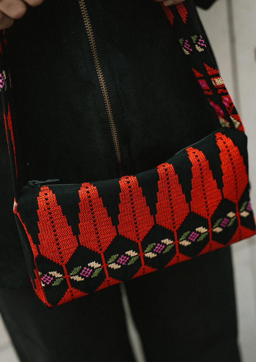 Tree of Life Embroidered Baguette Bag - Image 3